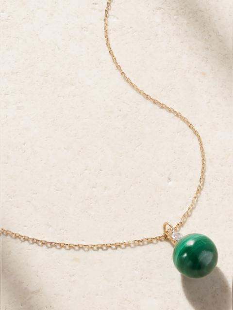 14-karat Gold, Malachite And Diamond Necklace
