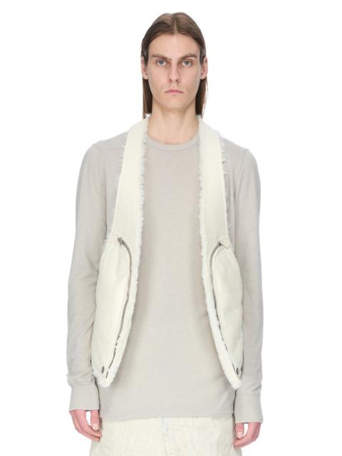shearling-trim zip-fastening gilet
