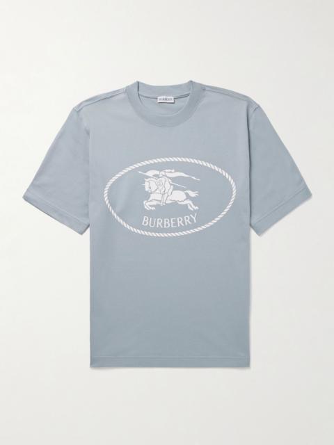 Slim-Fit Logo-Print Cotton-Jersey T-Shirt Light blue