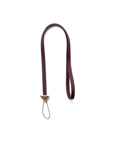 triangle-logo leather phone strap