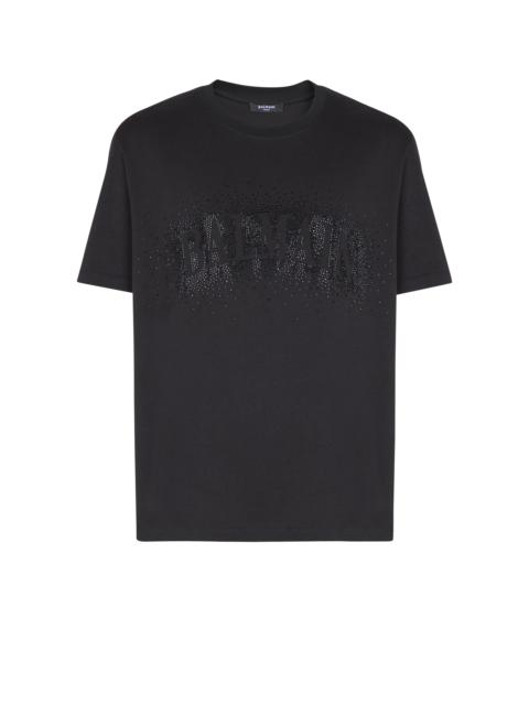 T-shirt with embroidered crystal spray effect
