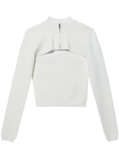 high-neck zipped jumper