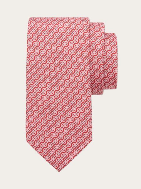 Woven print silk tie