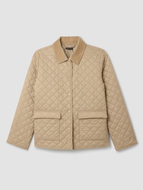 Eggshell Recycled Nylon Quilted Classic Collar Jacket