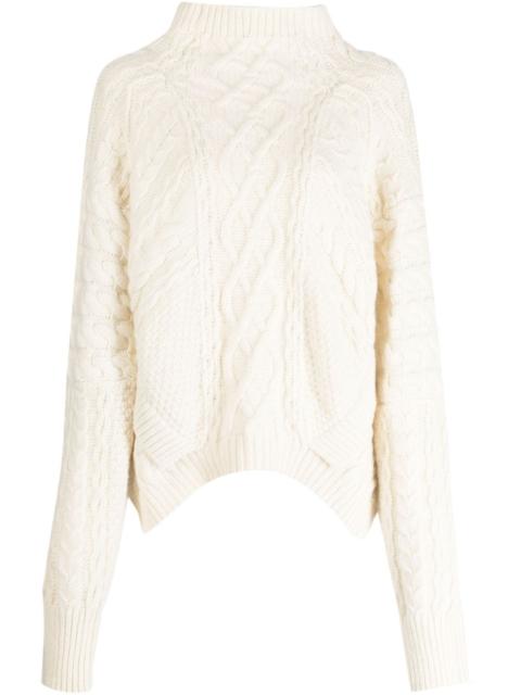 cable-knit wool jumper