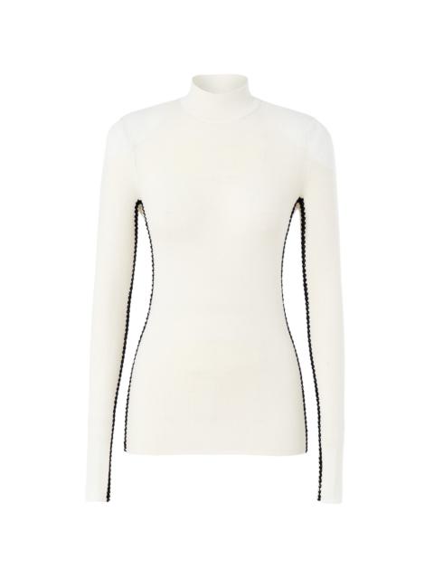 FITTED MOCK-NECK SWEATER