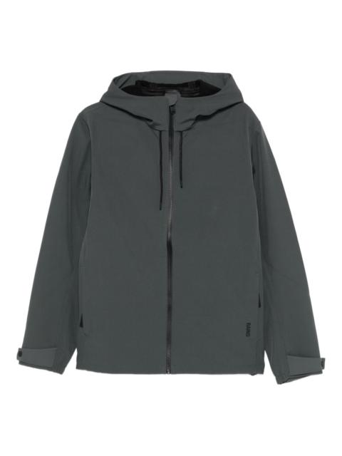 hooded softshell rain jacket