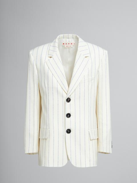 PINSTRIPED FRESCO WOOL BLAZER