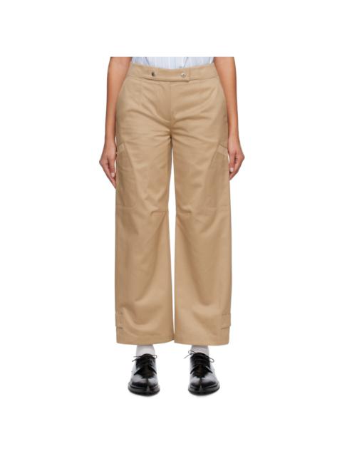 Beige Press-Stud Trousers