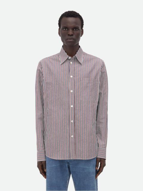 Striped Cotton Shirt With "BV" Embroidery