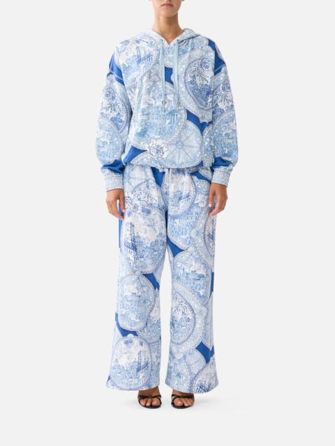 CONTRAST BAND HOODIE WITH SIDE POCKETS