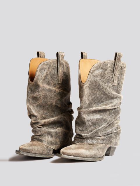 LOW RIDER COWBOY BOOT - DISTRESSED BLACK