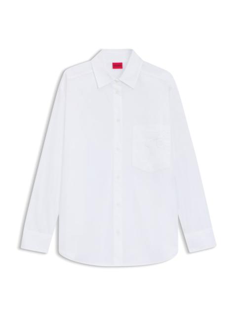 OVERSIZE-FIT BLOUSE WITH LOGO EMBROIDERY