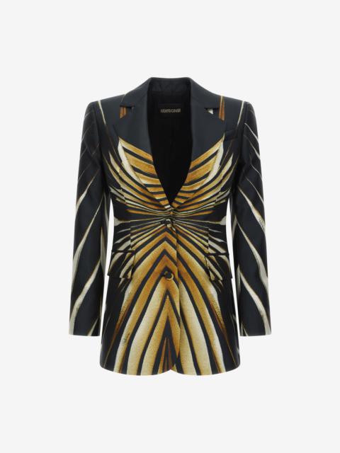 Single-breasted blazer with Ray of Gold print