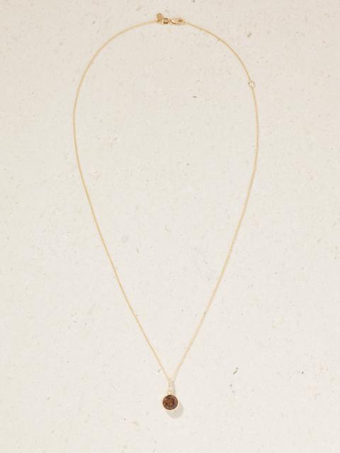 Icon Solitaire 14-karat Gold, Topaz And Diamond Necklace