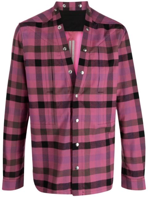 gingham-check long-sleeve shirt