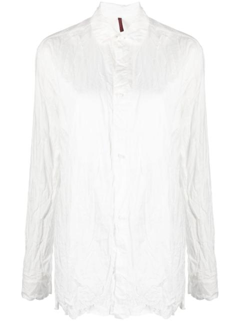 crinkled long-sleeve cotton shirt