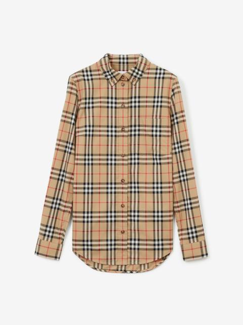 Button-down Collar Vintage Check Cotton Shirt