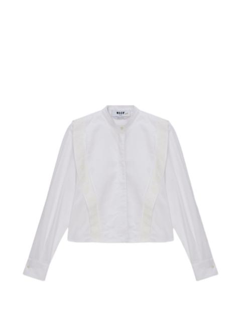 lace panel shirt