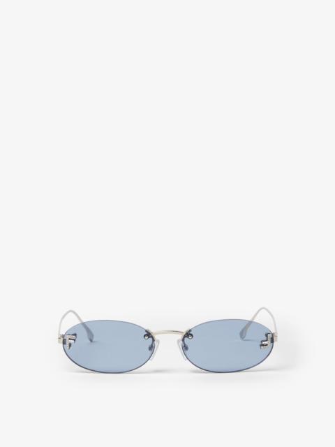 Fendi First Crystal Palladium-colored sunglasses with gray lenses