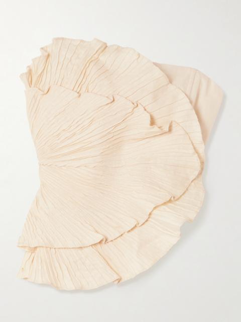 Las Olas Strapless Layered Gathered Linen Top