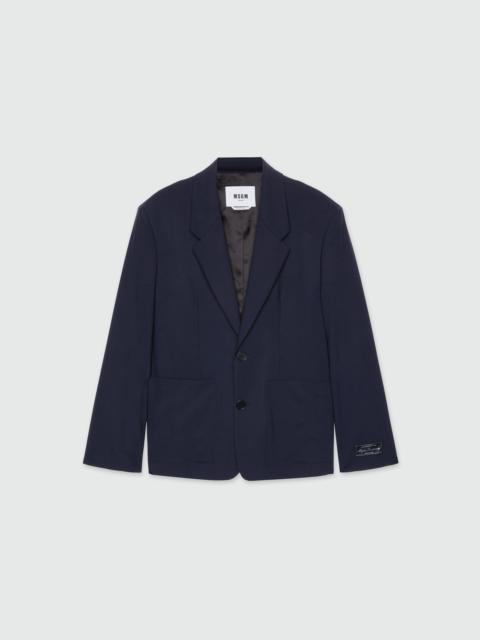 Tailored blazer in blue fresh wool MSGM Tailoring