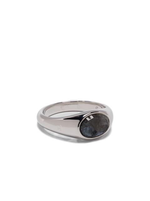 larvikite oval-stone ring