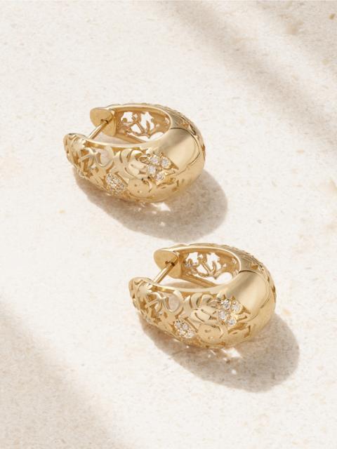 Icon Wallpaper 14-karat Gold Diamond Hoop Earrings