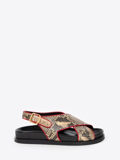 SNAKE PRINT SANDALS