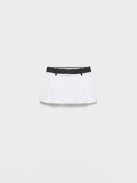 Poplin and rush stitch miniskirt