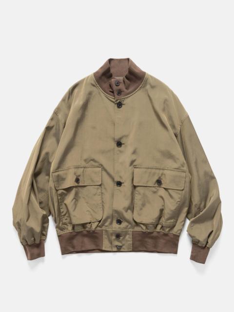 Silk Nylon Driving Blouson Khaki
