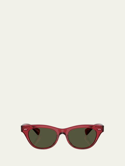 Avelin Havana Acetate Butterfly Sunglasses