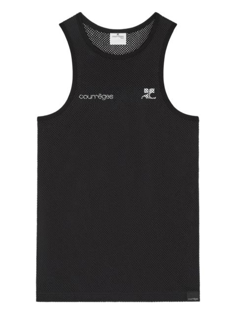 logo mesh vest
