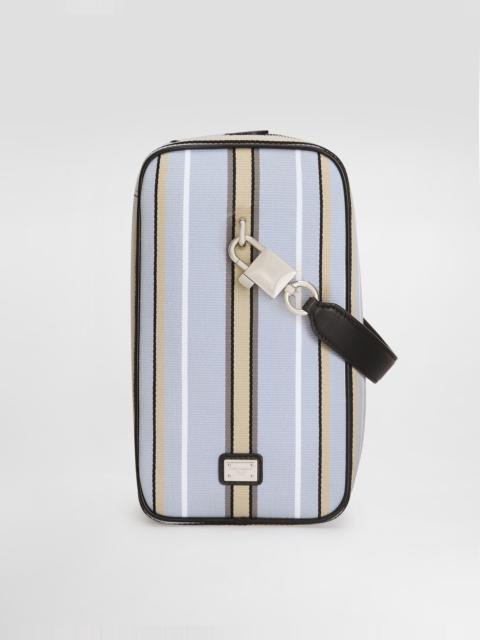 Lock jacquard fabric handbag