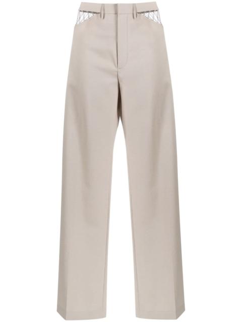 cut-out wool trousers