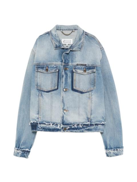 frayed-hem denim jacket
