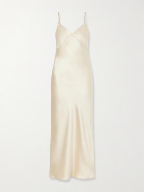 Barika Hammered-silk Midi Dress