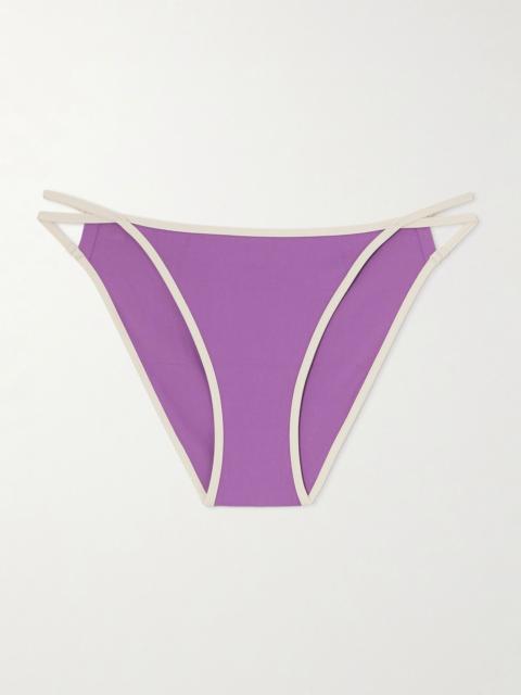 Lilas Anita cutout two-tone bikini briefs Purple