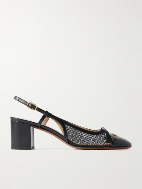 Valet Du Roi 60 Tasseled Leather And Mesh Slingback Pumps
