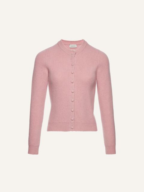 Classic round-neck cardigan in pink