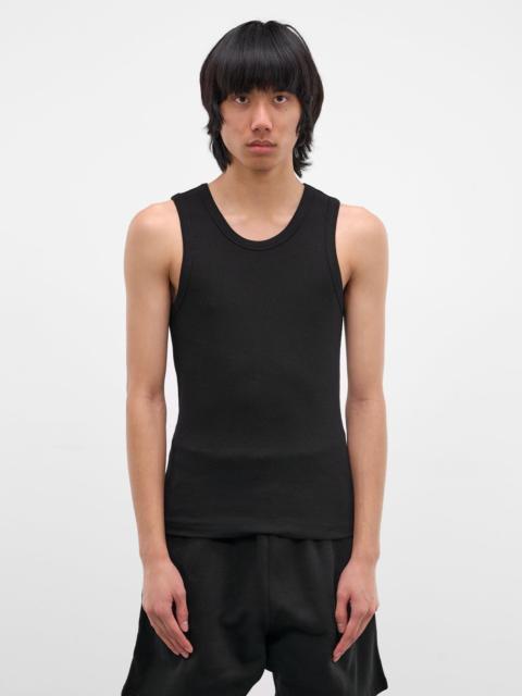 Black Rib-Knit Cotton Tank Top