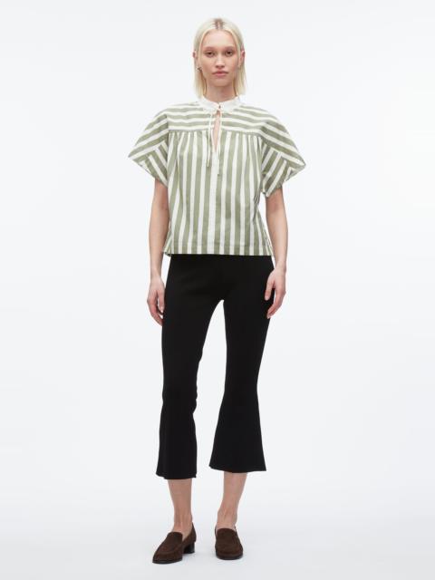 Striped Open Neck Top with Ties