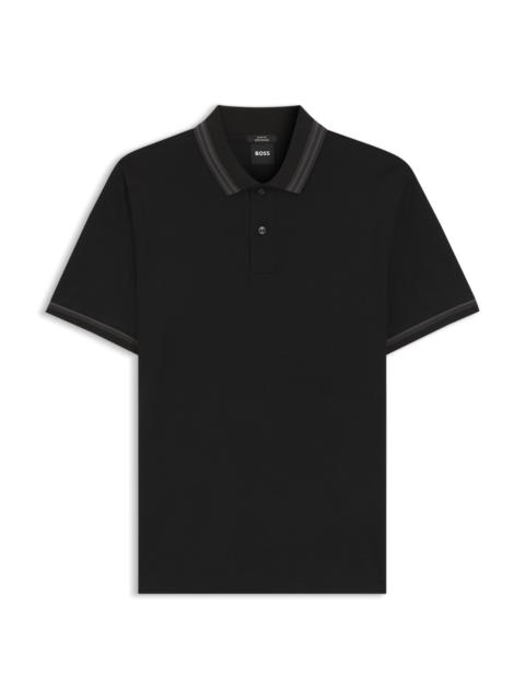 CONTRAST-TIPPING SLIM-FIT POLO SHIRT IN MERCERISED COTTON