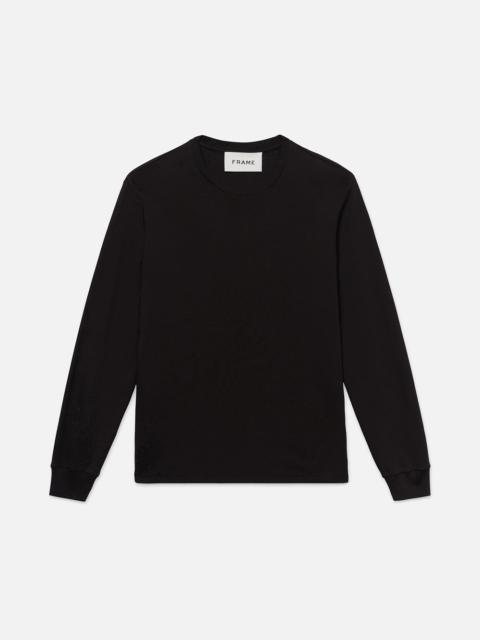 Duo Fold Long Sleeve Crew in Noir