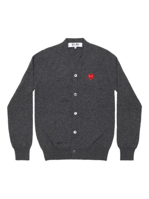 Heart-appliqué cardigan