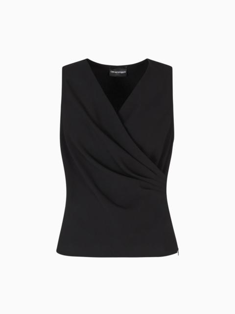 FLUID CRÊPE TOP WITH DRAPING