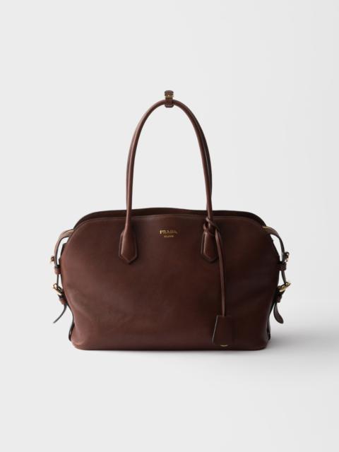 Large leather tote bag