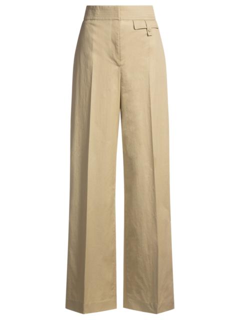 HIGH-WAISTED REGULAR-FIT TROUSERS IN AIRY STRETCH COTTON