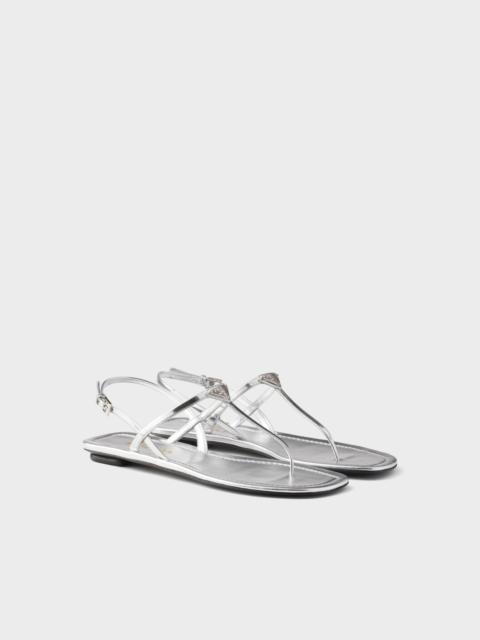 Metallic leather thong sandals