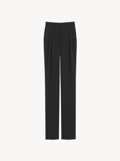 high-waisted pants in grain de poudre